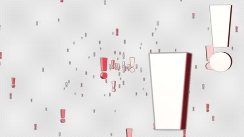 Exclamation Marks Floating Alpha Channel Overlay Stock Footage 344699082