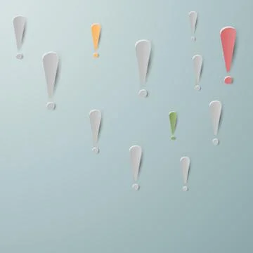 Exclamation marks on a soft background Stock Illustration