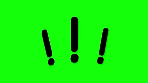Exclamation Marks Warning Symbol Animation on Green Screen Video stock 342698974