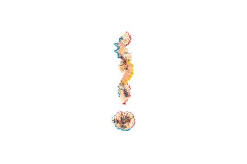Exclamation from pencil large and small shavings Foto stock