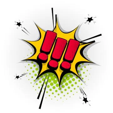Exclamation point comic book text pop art Stock Illustration