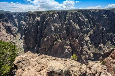 Exclamation Point Dramatic Views, Black Canyon of the Gunnison National Park Stock Photos