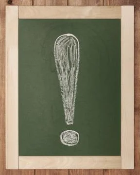 Exclamation point exclamation point on a blackboard Copyright: xZoonar.com... Stock Photos