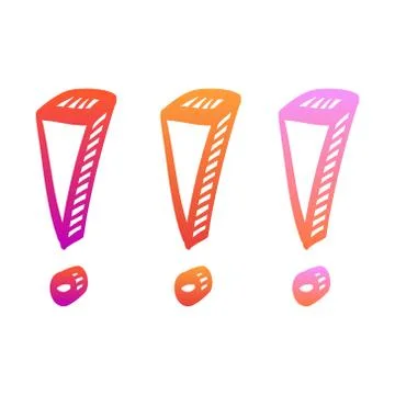 Exclamation point hand drawn vector illustration.. Stock Illustration