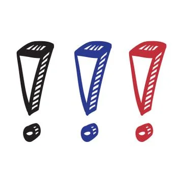 Exclamation point hand drawn vector illustration. Stock Illustration