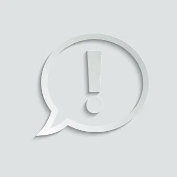 Exclamation point icon.   exclamation point symbol. Chat symbol with the excl Stock Illustration