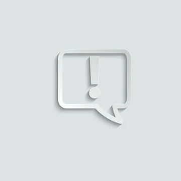 Exclamation point icon.   exclamation point symbol. Chat symbol with the excl Stock Illustration