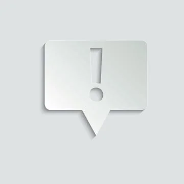 Exclamation point icon.   exclamation point symbol. Chat symbol with the excl Stock Illustration