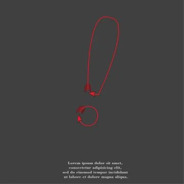 The exclamation point icon Flat with abstract background Illustration