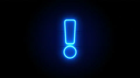 Exclamation Point neon sign appear in center and disappear after some time. Loop Stock Footage 142284147
