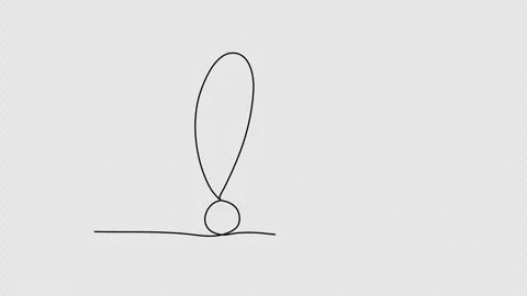 Exclamation point, one line drawing animation. Video clip with alpha channel. Stock-Footage 303516393