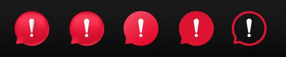 Exclamation point red alert bubble. Stock Illustration