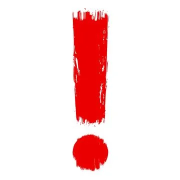 Exclamation Point Red Bleeding Mark Brush Stroke Warning Paint Sign Stock Illustration