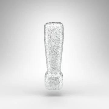 Exclamation point symbol on white background. Creased aluminium foil 3D sign  Stock Illustration