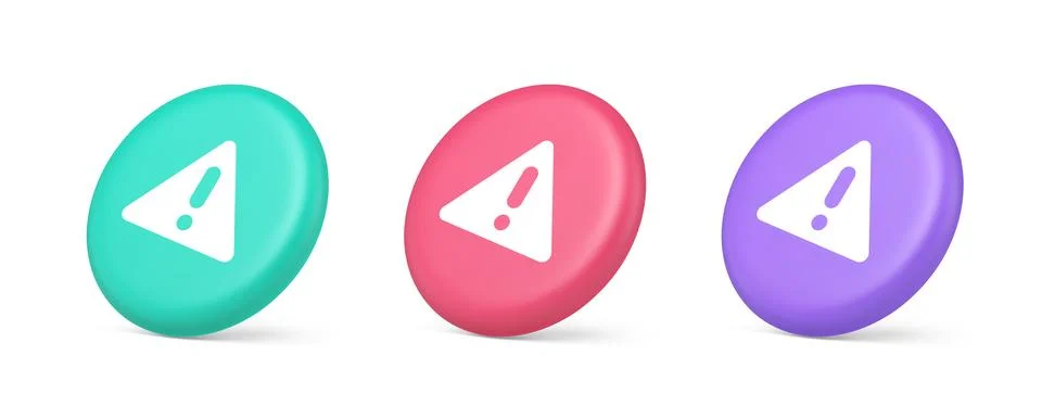 Exclamation point triangle button attention advice mark dangerous important i Stock Illustration