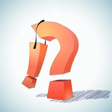 Exclamation point vs question mark Illustrazione stock