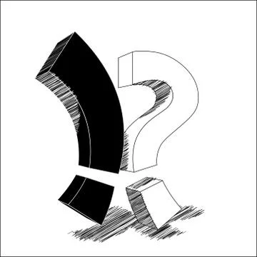 Exclamation point vs question mark Illustrazione stock