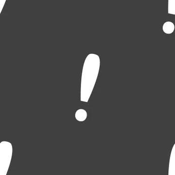 The exclamation point web icon. flat design. Seamless gray pattern. Illustrazione stock