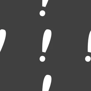 The exclamation point web icon. flat design. Seamless gray pattern. Illustrazione stock