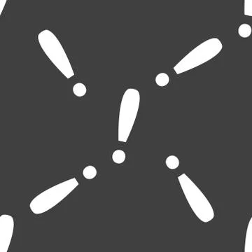 The exclamation point web icon. flat design. Seamless gray pattern. Illustrazione stock