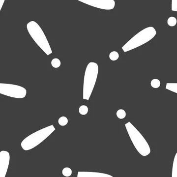 The exclamation point web icon. flat design. Seamless gray pattern. Illustrazione stock