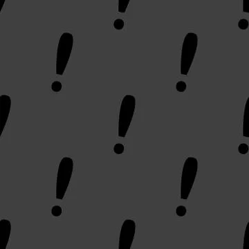 The exclamation point web icon. flat design. Seamless gray pattern. Illustrazione stock
