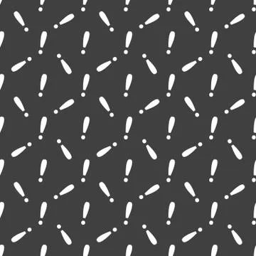The exclamation point web icon. flat design. Seamless gray pattern. Illustrazione stock