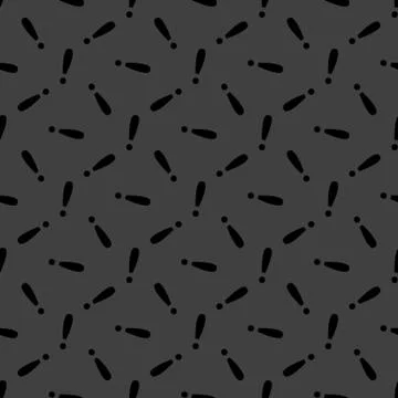 The exclamation point web icon. flat design. Seamless gray pattern. Stock Illustration