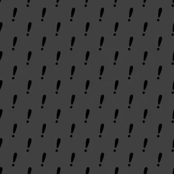 The exclamation point web icon. flat design. Seamless gray pattern. Illustrazione stock