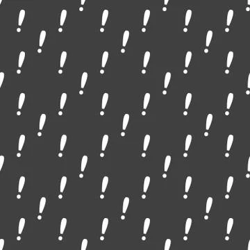 The exclamation point web icon. flat design. Seamless gray pattern. Illustrazione stock