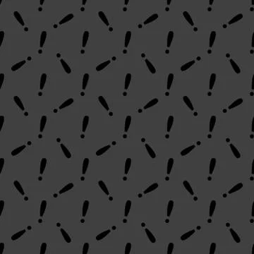 The exclamation point web icon. flat design. Seamless gray pattern. Stock Illustration