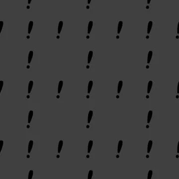 The exclamation point web icon. flat design. Seamless gray pattern. Illustrazione stock