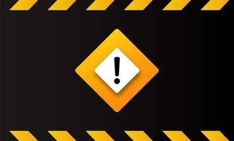 Exclamation point in yellow rhombus Stock Illustration