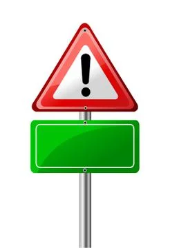 Exclamation road sign Stockillustratie