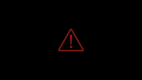Exclamation sign animation on black background . Emergency hazard sign Stock Footage 328306456
