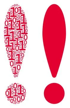 Exclamation Sign Composition of Binary Digits Illustrazione stock