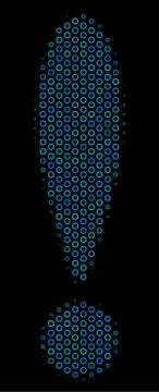 Exclamation Sign Composition Icon of Halftone Bubbles Illustrazione stock