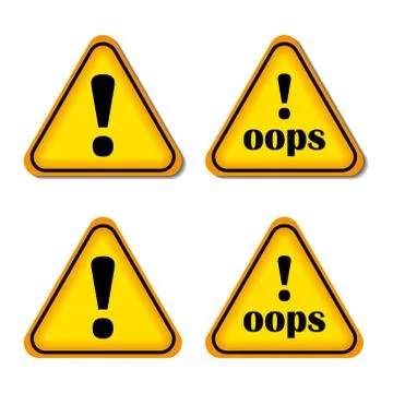 Exclamation Sign, Danger, Oops Illustrazione stock