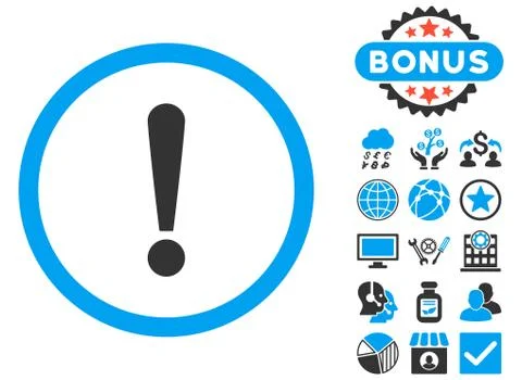 Exclamation Sign Flat Vector Icon with Bonus Stockillustratie