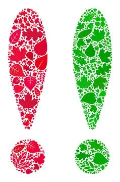 Exclamation Sign Icon Botany Composition of Floral Elements 스톡 일러스트