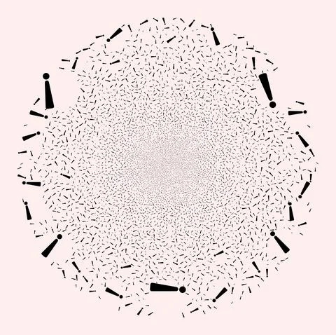 Exclamation Sign Icon Mosaic Exploding Round Cluster Stock Illustration