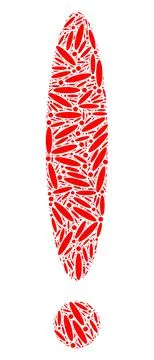 Exclamation Sign Recursion Icon Composition of Self Icons Stock Illustration