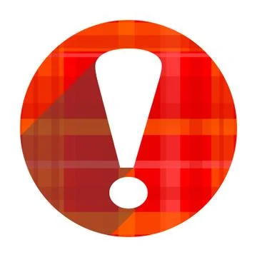 Exclamation sign red flat icon isolated. Stockillustratie