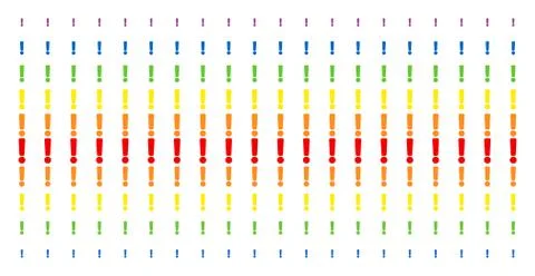 Exclamation Sign Shape Halftone Spectrum Effect Stock Illustration