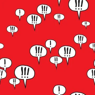 Exclamation Text Signs Red Pattern Stock Illustration