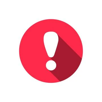 Exclamation vector icon attention logo warning speech bubble important round Stock Illustration