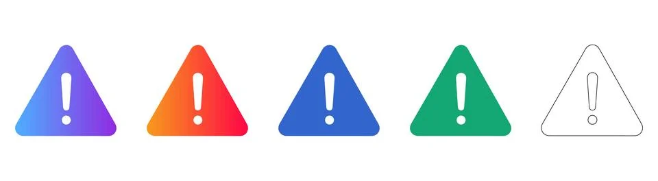 Exclamation Warning Alert Icon Set Stock Illustration