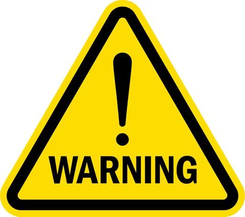 Exclamation warning sign. Ilustración de archivo