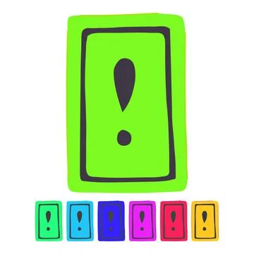 Exclamation yellow warning sign vector cartoon graphic Stock Illustration