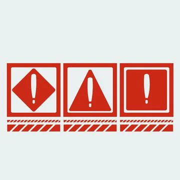 Exclamations red white icon Stock Illustration